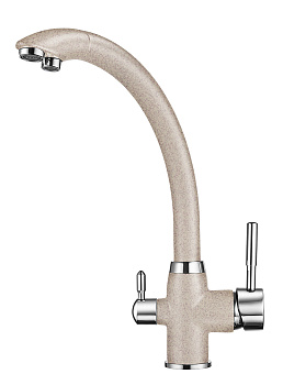 2167, ПИРИТ Смеситель для кухни однорыч., с подкл. для питьевой воды, беж., GRANULA