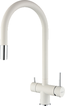 Смеситель для кухни RIVELATO Trevi гибкий излив с краном питьевой воды иней хром (2433505 brina cromo)